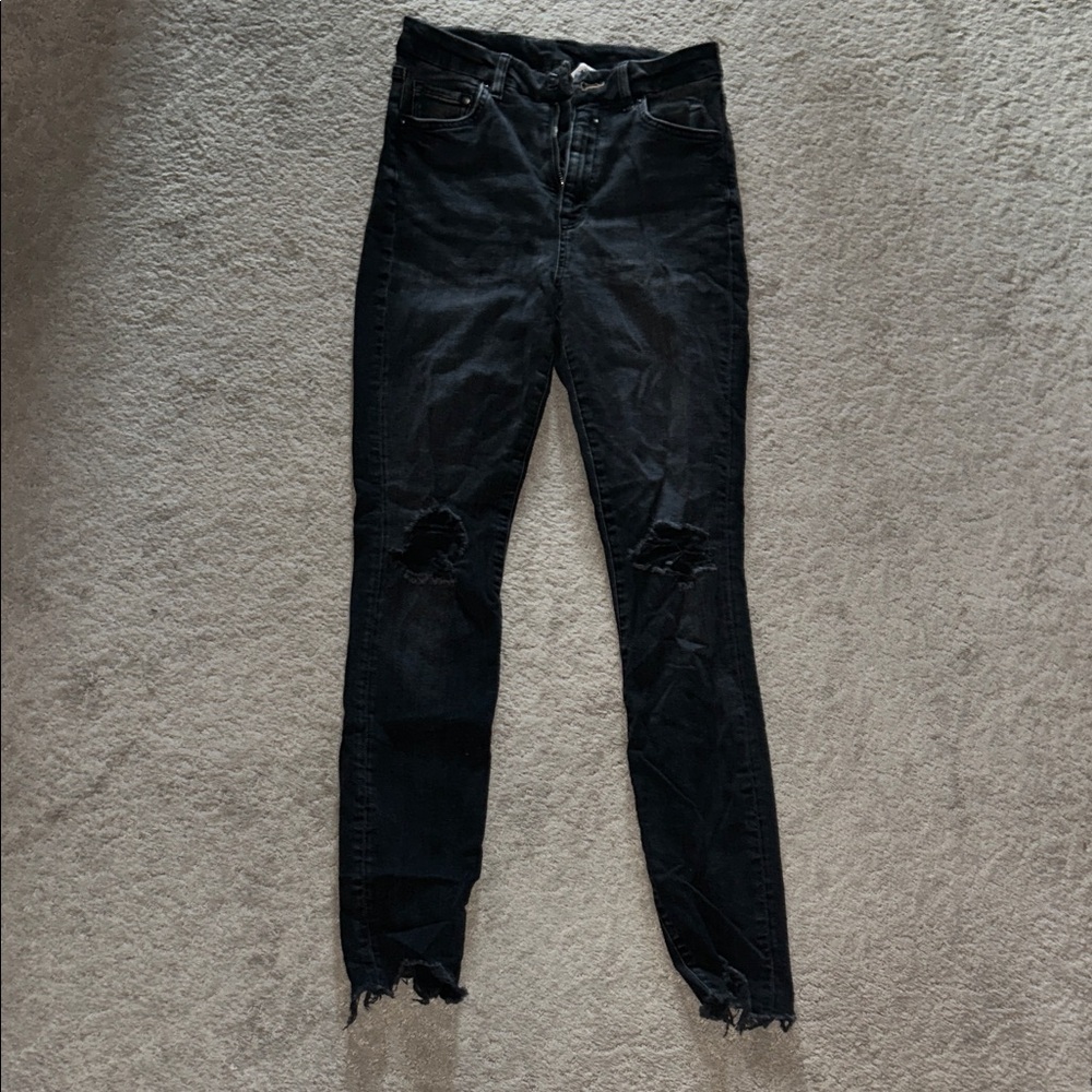 &Denim Women's Black Distressed Jeans